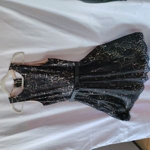 Eliza J dress size 6 Black lace and tan